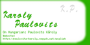 karoly paulovits business card